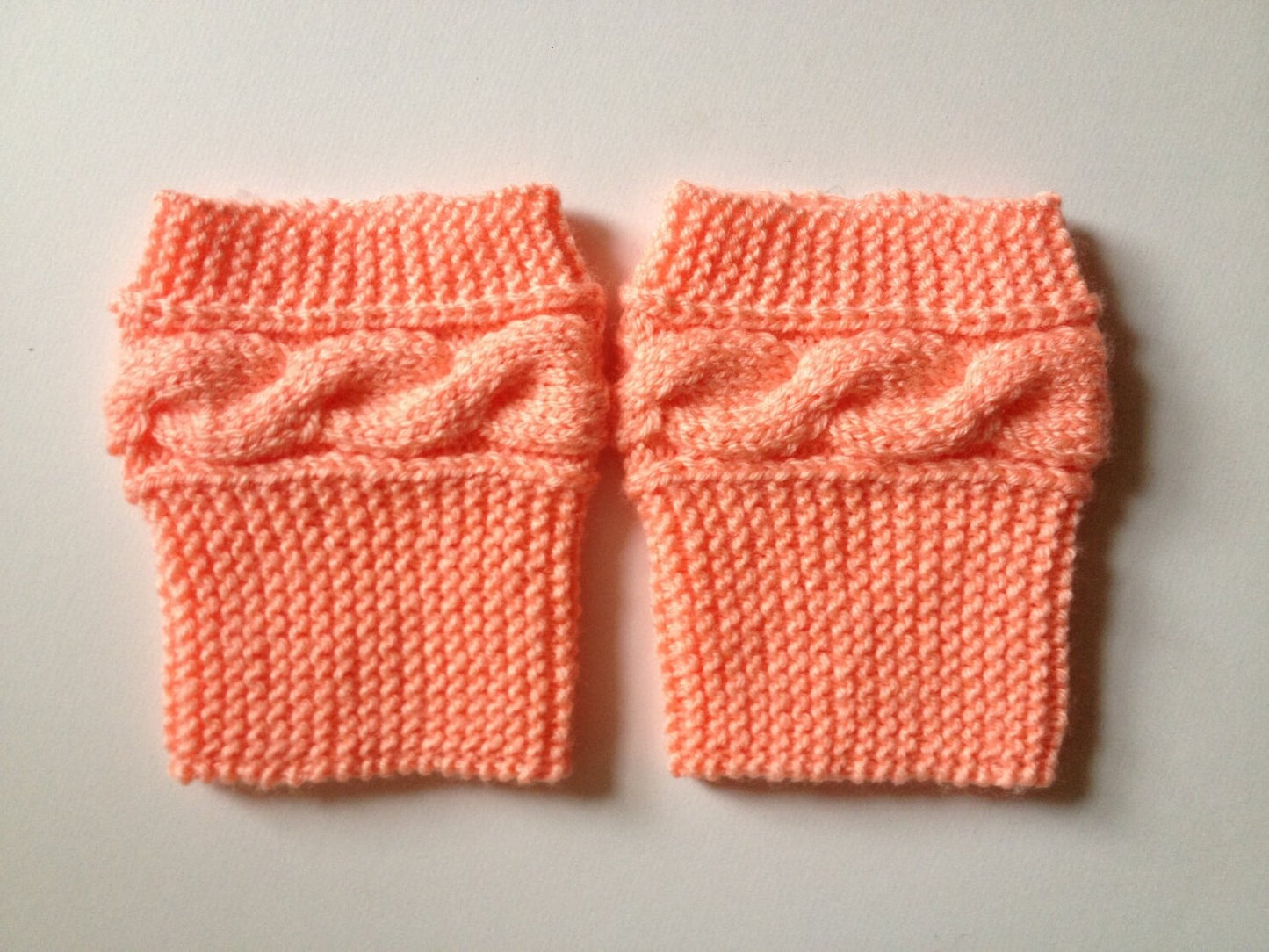 Seashell Boot Cuffs Cable Knit Coral Pink Boot Liners Toppers
