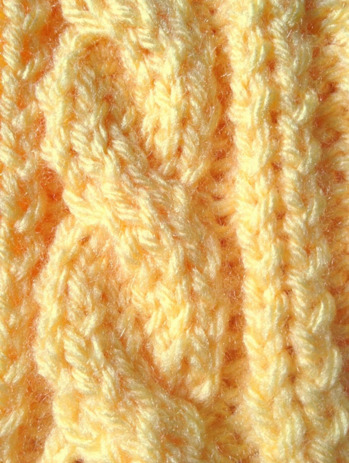 Fingerless Gloves Wrist Warmers in Yellow Cable Handknit