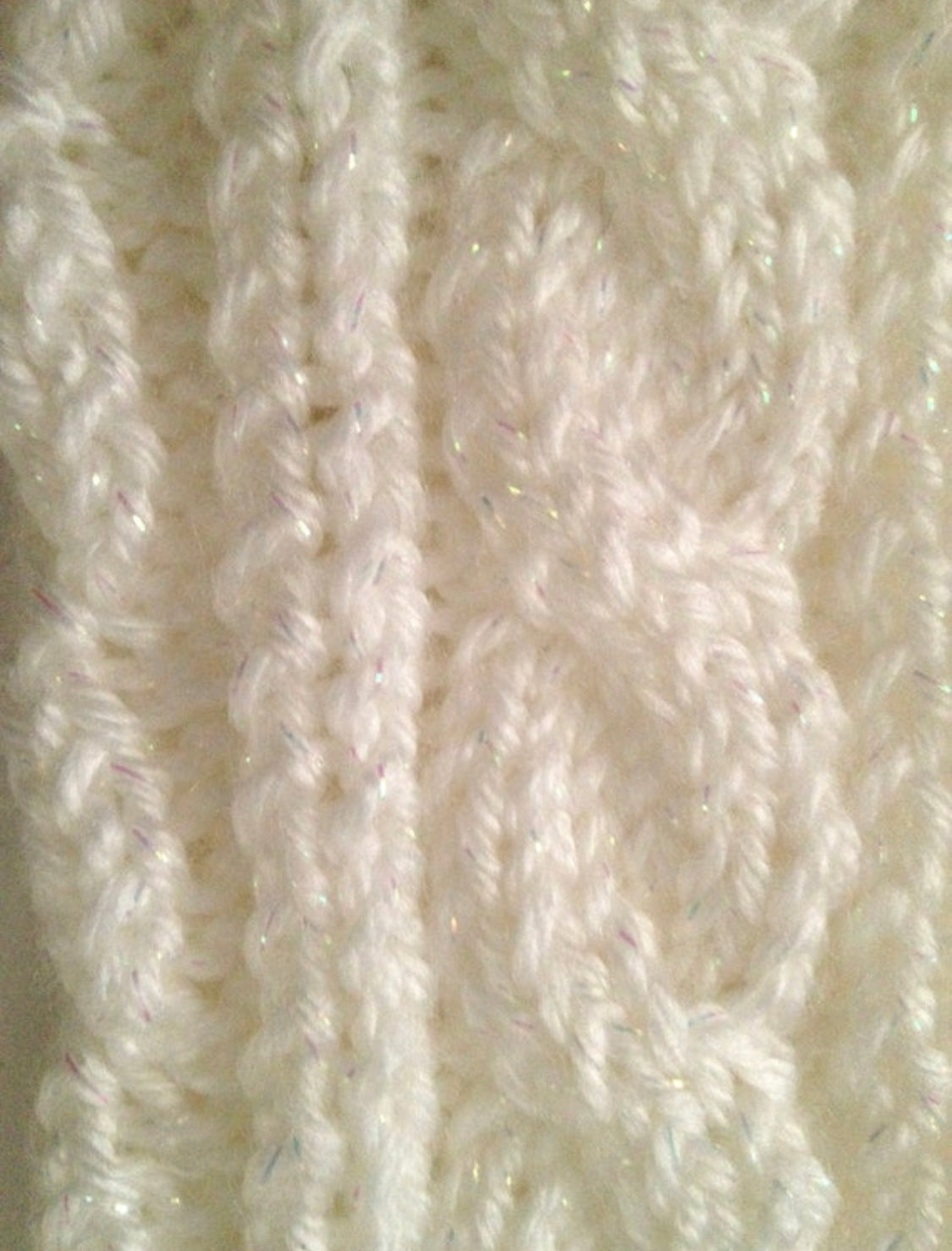 Fingerless Gloves Wrist Warmers in Snow Sparkle Handknit